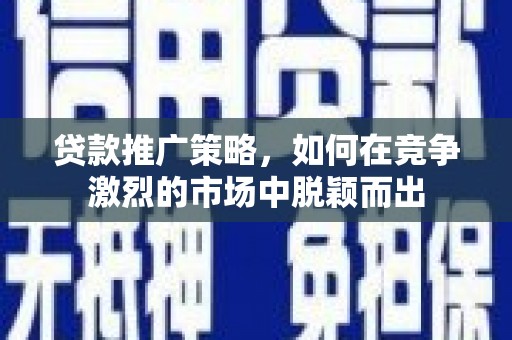 白河贷款推广策略，如何在竞争激烈的市场中脱颖而出