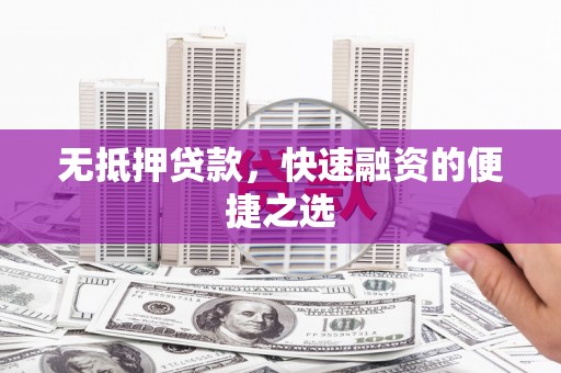 海原无抵押贷款，快速融资的便捷之选