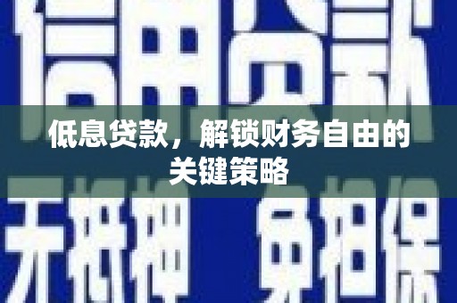 那曲低息贷款，解锁财务自由的关键策略