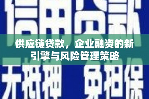 上城供应链贷款，企业融资的新引擎与风险管理策略