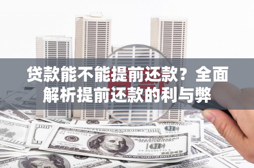 成县贷款能不能提前还款？全面解析提前还款的利与弊